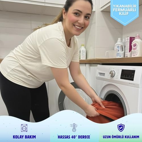 fom 'uykumu kaliteli aldım' Full Ortopedik Visco Ofis - Araba - Sandalye Yastık Seti, Bel Destek ve Oturma Simidi Minderi Seti, Ortopedik, Yıkanabilir Kılıf, Visco Sünger, Konfor, Siyah