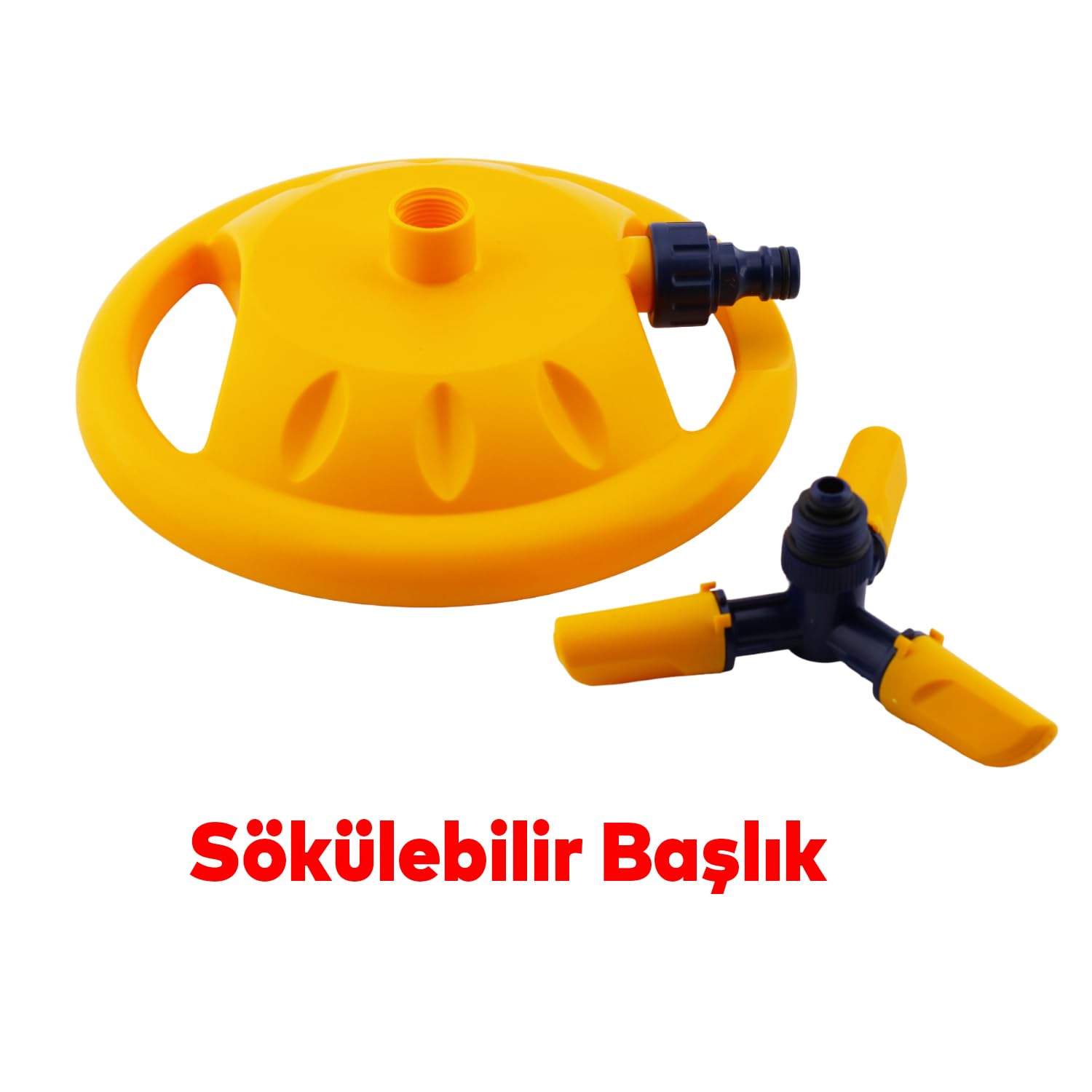 Badem10 Tablalı Hareketli Su Tabancası Fıskiyesi 3 Kollu Dönerli Bahçe Çim Sulama Aparatı Plastik DY6013