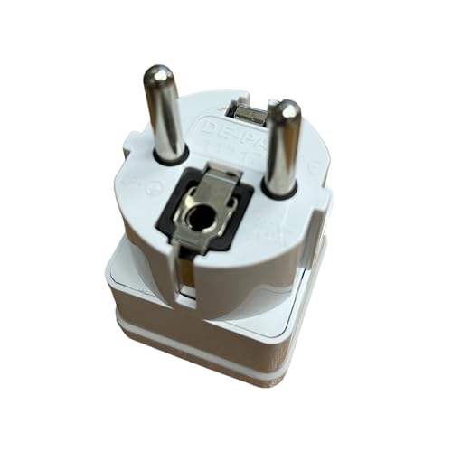 DE-PA Evrensel Adaptör – Seyahat Fişi Dönüştürücü, İngiliz ve Amerikan Fişli Cihazlar için, AB Tipi Priz Uyumu, 250V 16A, Beyaz – 1 Adet