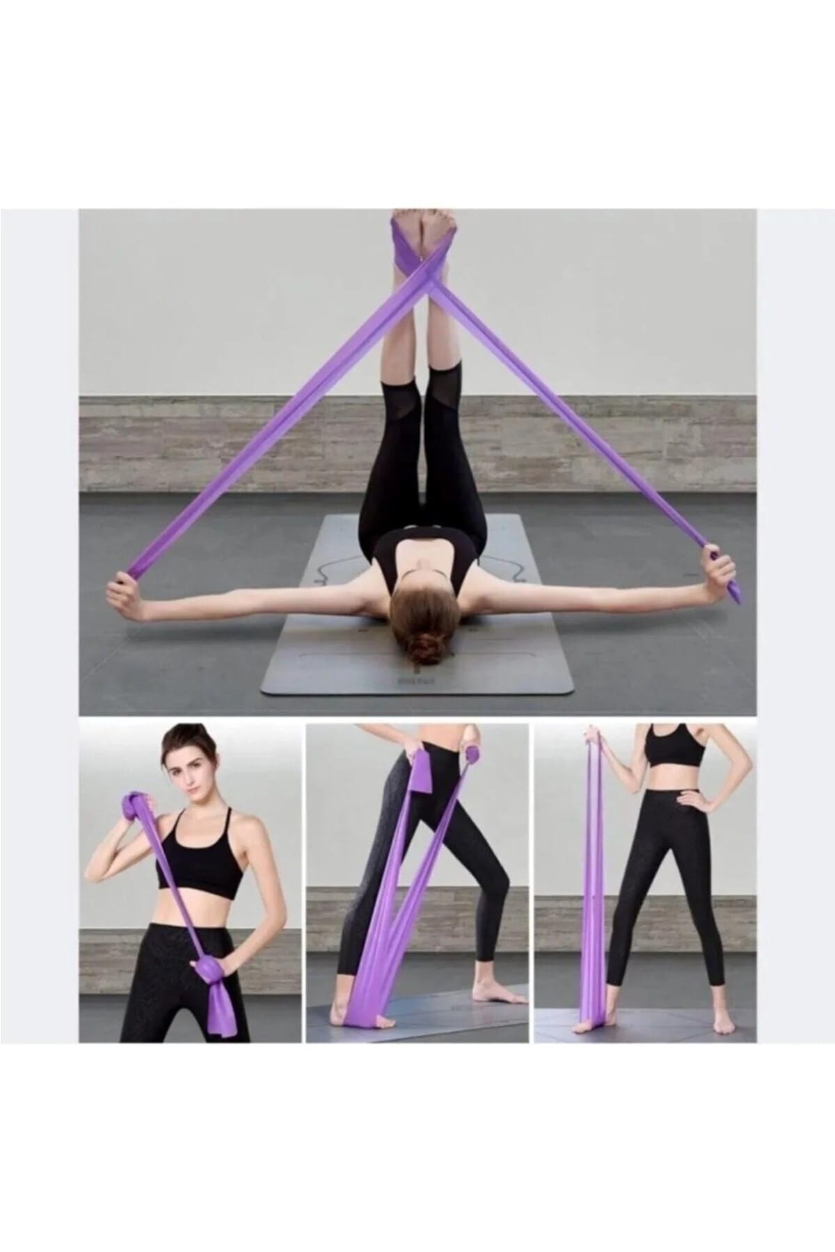 NASYA pilates bandı jimnastik pilates lastiği 94x7 cm egzersiz aerobik bant