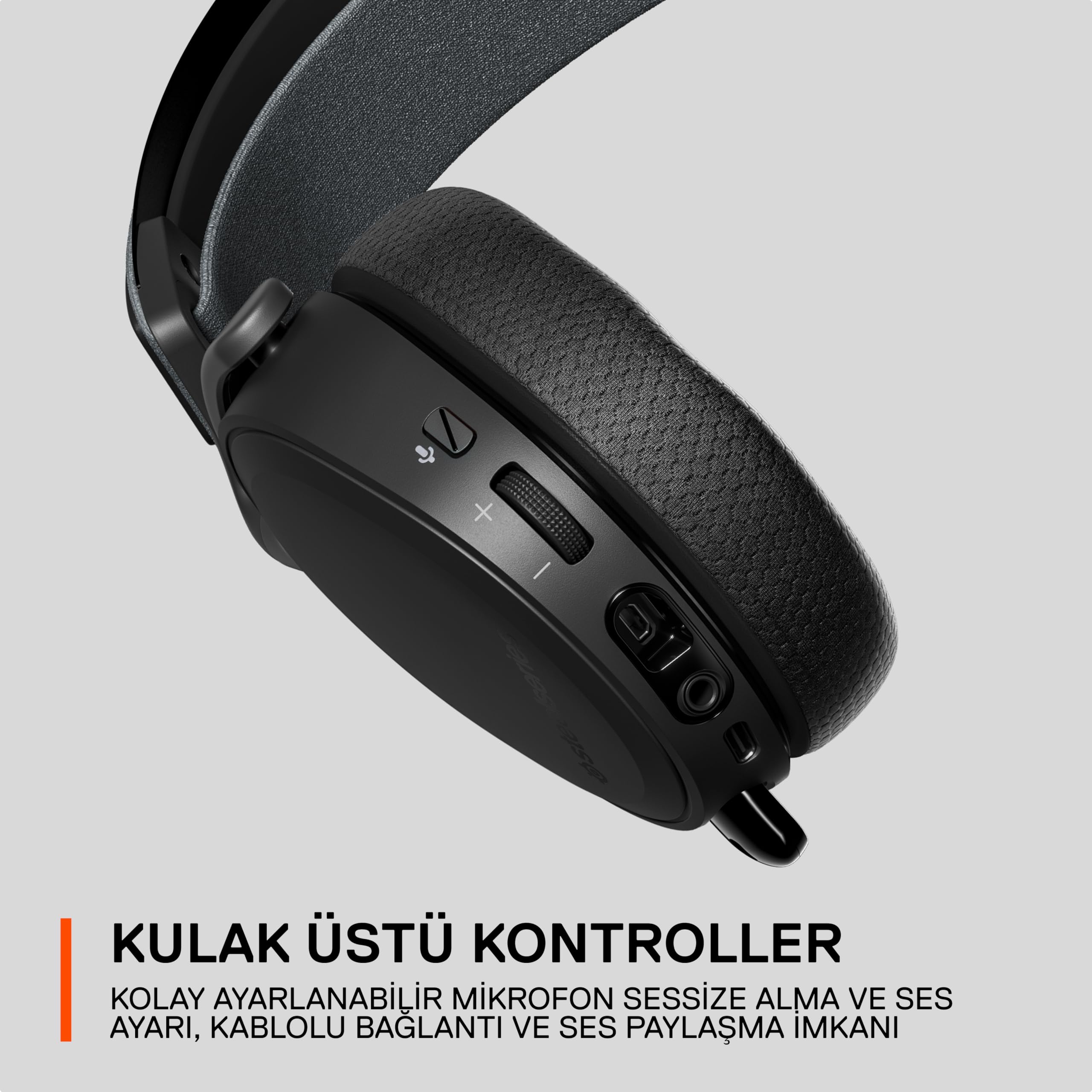SteelSeries Arctis 7P+ (PS) Siyah Wireless Gaming Kulaklık 2.4 GHz 30 Saat Kullanım USB-C 3D Audio PS5, PS4, PC, Mac, Android ve Switch, Kablosuz