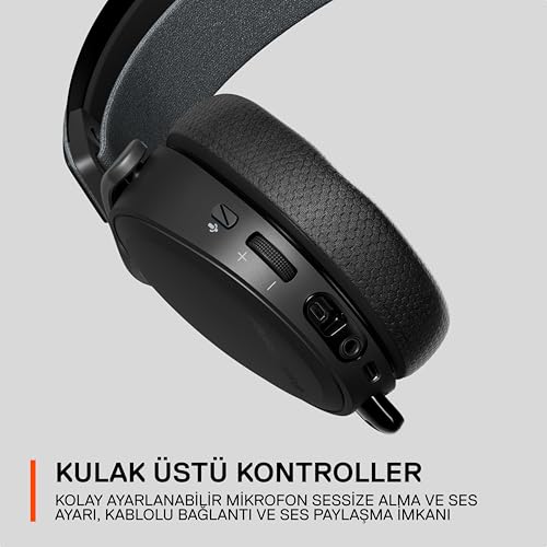 SteelSeries Arctis 7P+ (PS) Siyah Wireless Gaming Kulaklık 2.4 GHz 30 Saat Kullanım USB-C 3D Audio PS5, PS4, PC, Mac, Android ve Switch, Kablosuz
