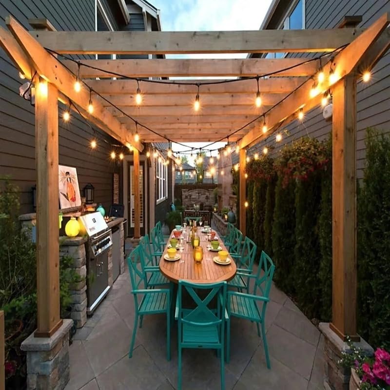 5 Duylu Eklenebilir Bahçe Aydınlatma Zinciri 5 Metre – E27 Duy Sarmaşık Işık – IP64 Dış Mekan Aydınlatma – Bahçe, Balkon, Teras, Cafe Dekoratif Aydınlatma – Ampul Dahil Değildir