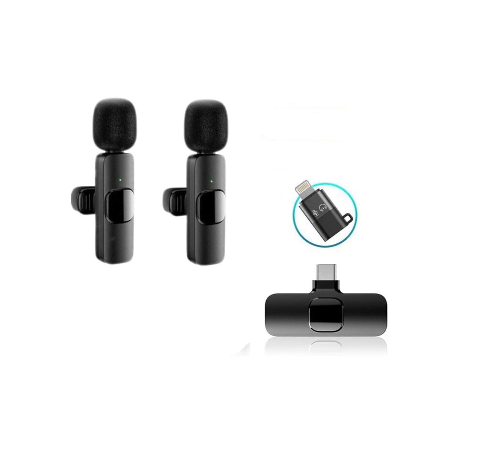 Daytona K9-D2 TYPE-C Lightning Dönüştürücülü Wireless Kablosuz Çiftli Yaka Mikrofonu