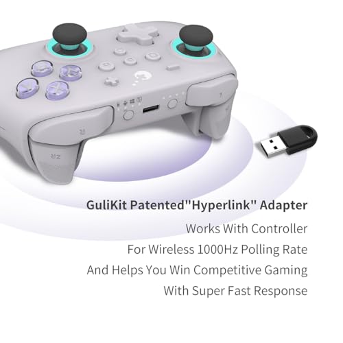 GuliKit KK3 Max Game Controller Hall Effect Joysticks Analog & Digital Triggers Wireless Pro 1000HZ