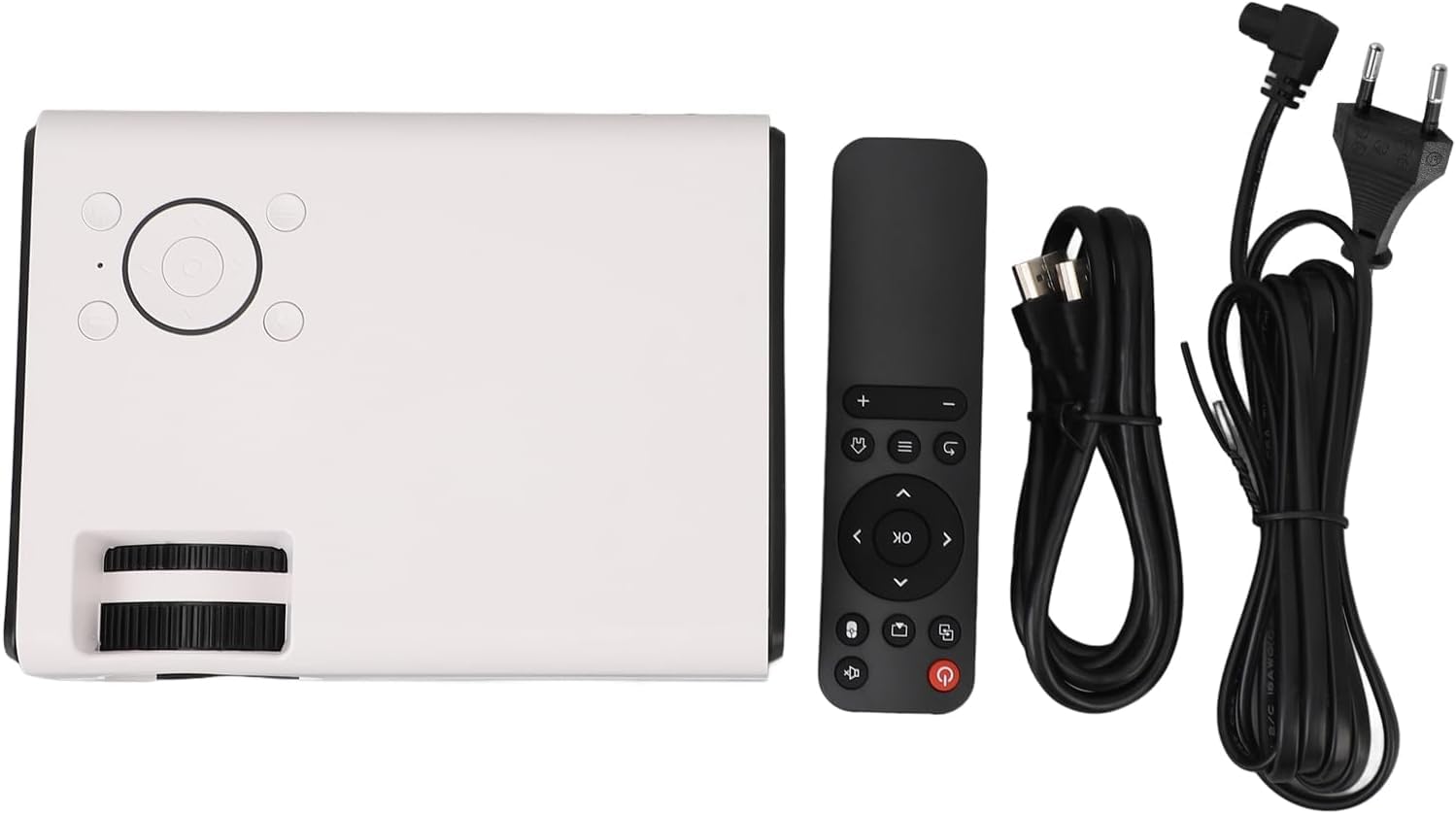 Coverzone WiFi Ve Bluetooth özellikli Mini Projektör, Dış Mekan Ev Sineması Için 4K Taşınabilir Film Projektörü, 10000 Lux, 130 Projeksiyon Boyutu, HDMI, USB, AV Bağlantı Noktaları T01