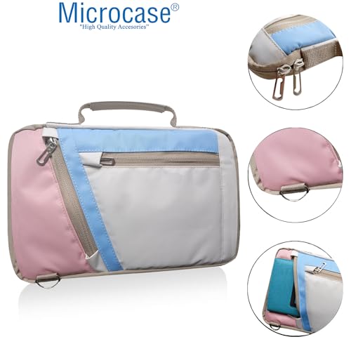 Microcase Huawei Matepad 11.5 inch Tabletler için Omuz Askılı El Tutacaklı Universal Sleeve Taşıma Çantası AL4346 Pembe Mavi Krem