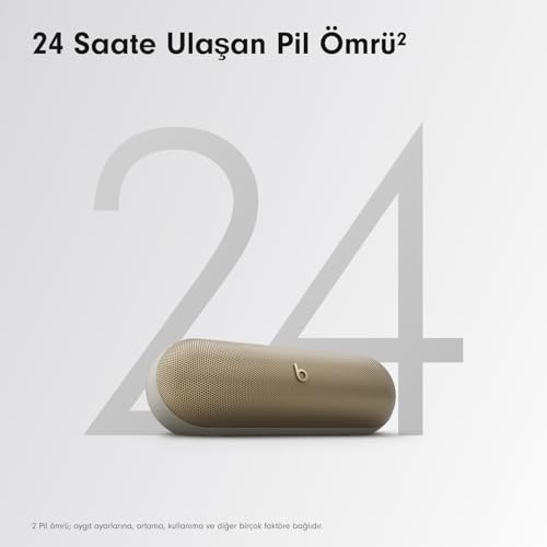 Beats Pill - Kablosuz Bluetooth Hoparlör ve Taşınabilir Şarj Aleti (USB-C Kablo ile) - 24 Saate Ulaşan Pil Ömrü, IP67 Derecesinde Suya Dayanıklı, Apple ve Android Uyumlu, Dahili Mik - Altın Şampanya