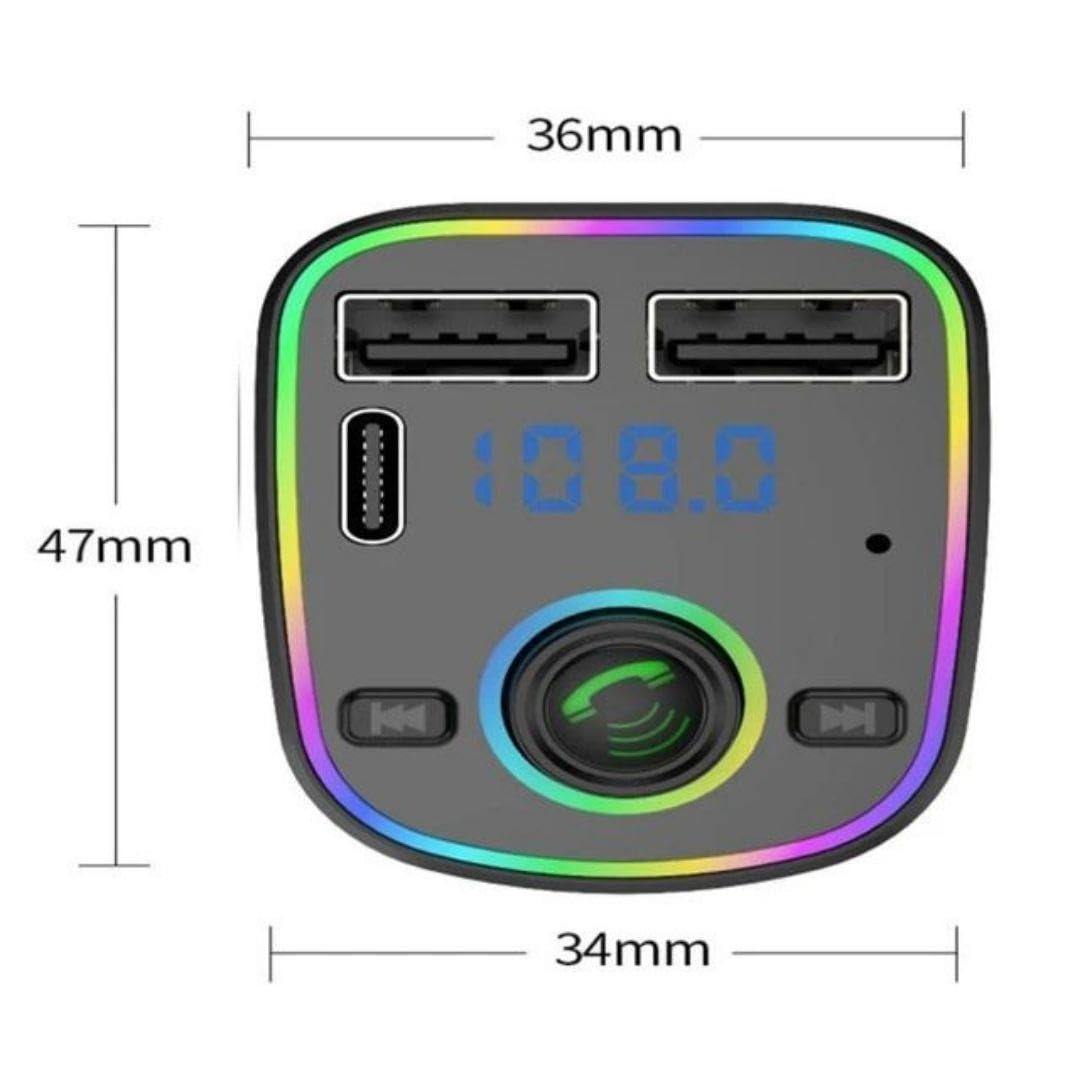 Cosmostech Car C2 Araç Fm Transmitter 5.3 Bluetooth Araç Kiti Hızlı Şarj Qc 3.1 Çift USB ve TYPE-C Mp3 Sd Kart Çakmaklık Girişli Oto Müzik Çalar