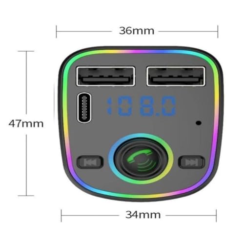 Cosmostech Car C2 Araç Fm Transmitter 5.3 Bluetooth Araç Kiti Hızlı Şarj Qc 3.1 Çift USB ve TYPE-C Mp3 Sd Kart Çakmaklık Girişli Oto Müzik Çalar