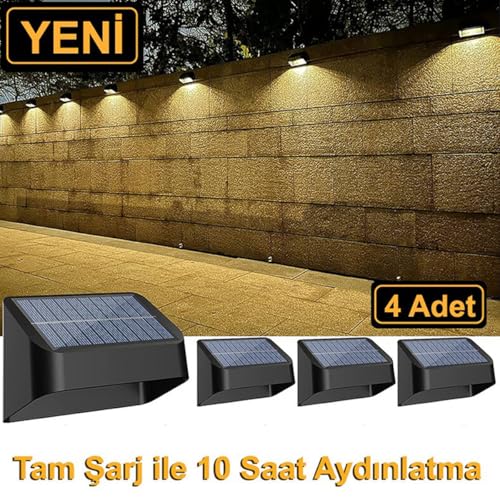 Greentech Güneş Enerjili 8 Renk Geçişli Duvar Aydınlatma (4 Adet) / GT-SL16