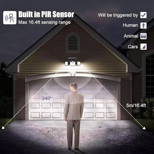 Greentech Güneş Enerjili Hareket Sensörlü, 3 Taraflı 171 Cob Led Aydınlatma/GT-SL15