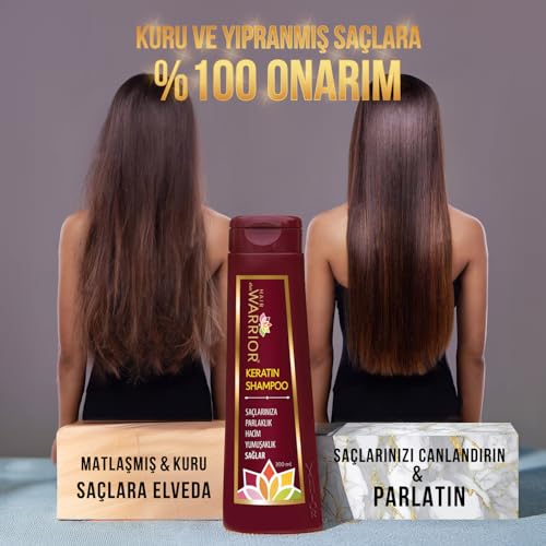 Keratin Şampuan Hair Cold Warrior® Kuru ve Aşırı Yıpranmış Saçlar için Keratinli Saç Bakım Bitkisel E Vitaminli Bakımı Şampuanları Keratin Saç Tedavi Bakımı Ürünleri