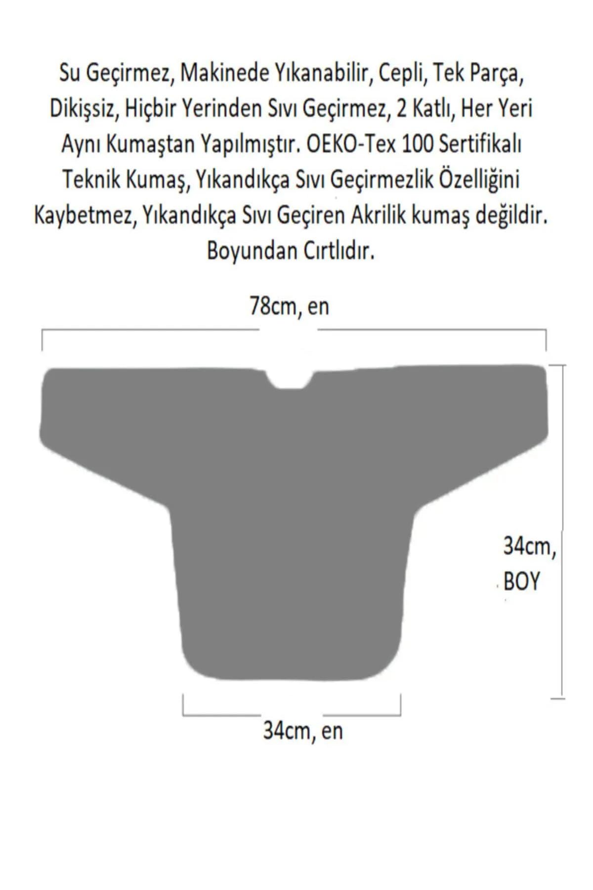 Yorni Seaworld Uzun Kollu Bebek Önlüğü, 6-24 Ay, Sıvı Geçirmez, Cepli, Makinede Yıkanabilir