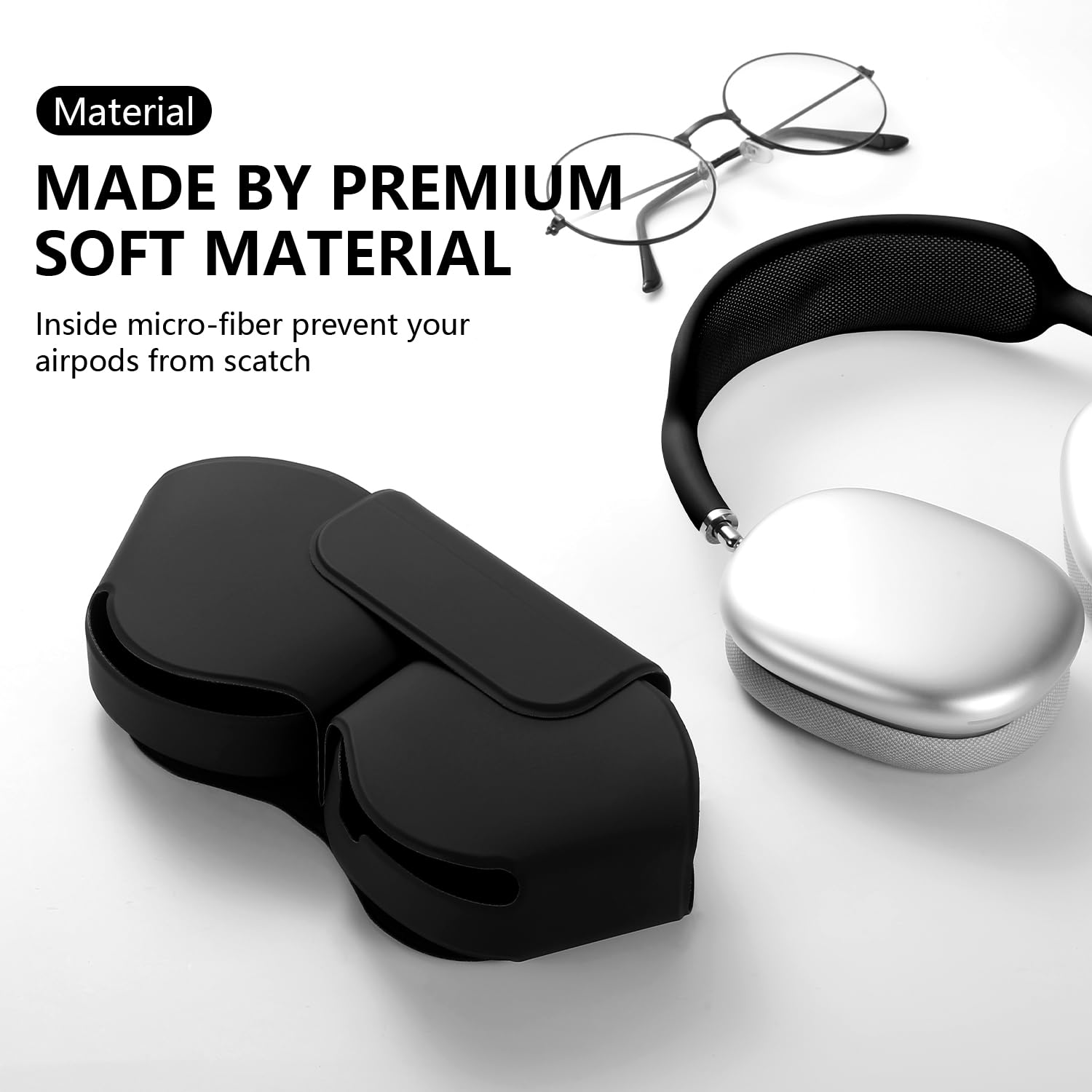Youtec Apple Airpods Max Kılıf için, Uyku Modlu Akıllı Kılıf Kapak Aksesuarları, PU Deri Tarafından Üretilen Orijinal Yedek Taşıma Çantası, Airpod Pro Max Kulaklıklar için, Siyah