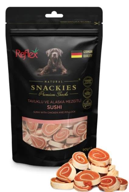 Reflex Snackies Tavuklu Alaska Mezgitli Kurutulmuş Et Köpek Ödülü 90gr