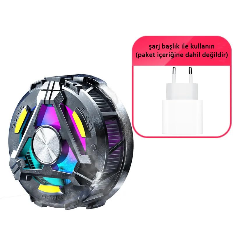 Coverzone iPad ile Uyumlu Profesyonel Kablolu Yarı iletken Şok Buzlama Tablet Soğutucu Fan Gamer Oyuncu Radyatör Şok Soğutma Fanı Yeni Nesil Altı Çekirdek Teknoloji Soğutma Fanı (GT29)