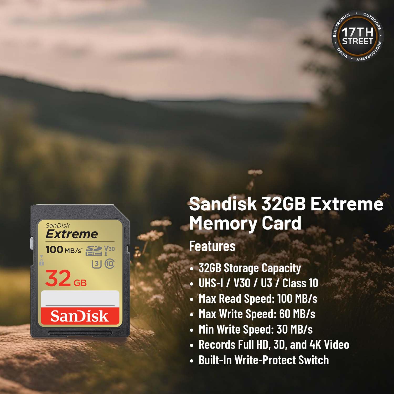 Pentax WG-90 Su Geçirmez Dijital Fotoğraf Makinesi (Mavi) | 32GB Extreme UHS-I SDHC Hafıza Kartı ve