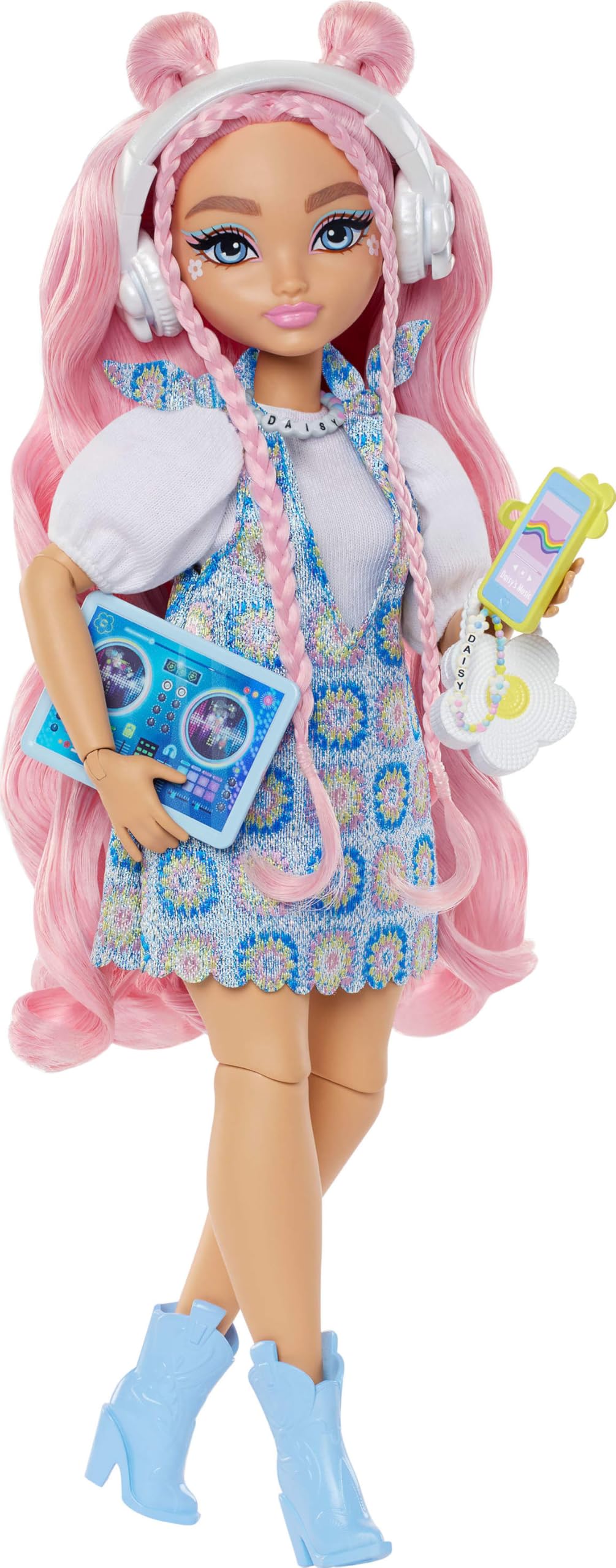 Barbie Dream Besties Ana Karakter Bebekler Daisy Barbie Rüya Arkadaşlar Daisy Jean bebek ile DJ ve müzik temalı 9 aksesuar JDD74