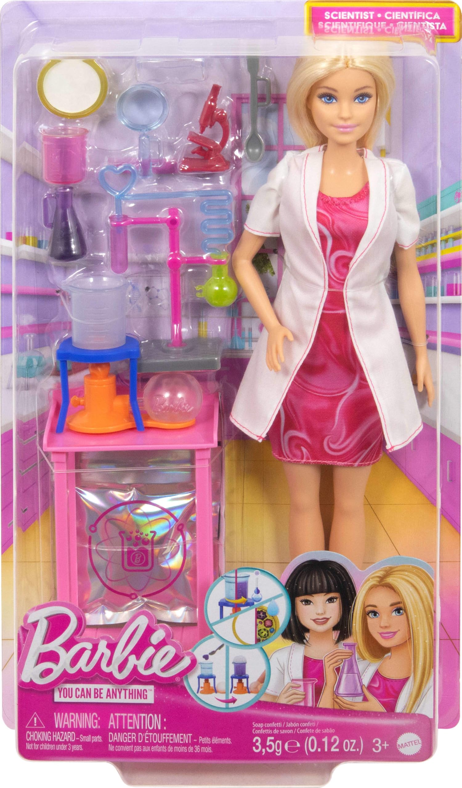 Barbie Kariyer Oyun Setleri - Bilim Uzmanı ve Aksesuarları Bilim Uzmanı Barbie ve aksesuarları, labo