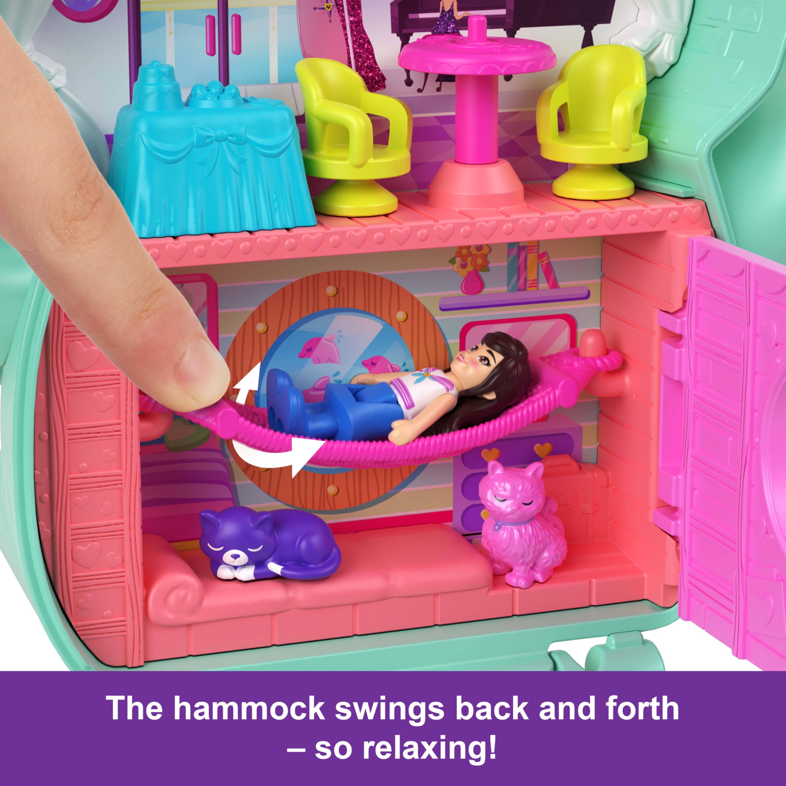 POLLY POCKET™ KEDİCİK YELKENDE™ Mikro Oyun Seti Polly Pocket Kedicik Yelkende mikro oyun seti, 1 mik