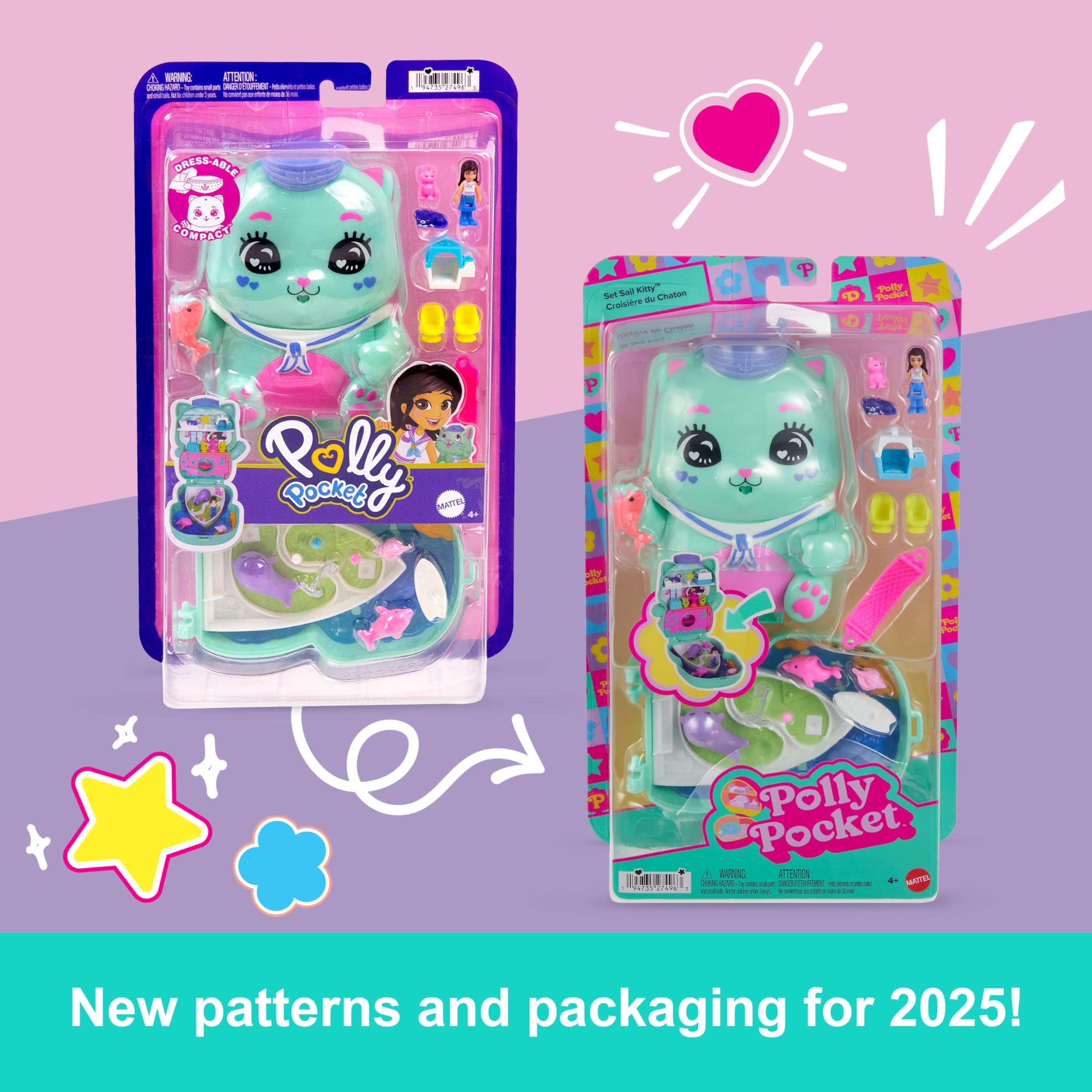 POLLY POCKET™ KEDİCİK YELKENDE™ Mikro Oyun Seti Polly Pocket Kedicik Yelkende mikro oyun seti, 1 mik