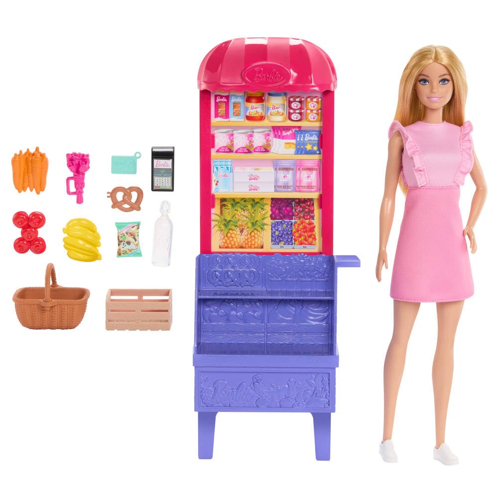 Barbie ve Teresa'nın Dostluk Tarifi™ Malibu Markette™ Bebek ve Oyun Seti Barbie ve Teresa'nın Dostluk Tarifi Malibu Markette bebek ve oyun seti, 11 aksesuar JCT05