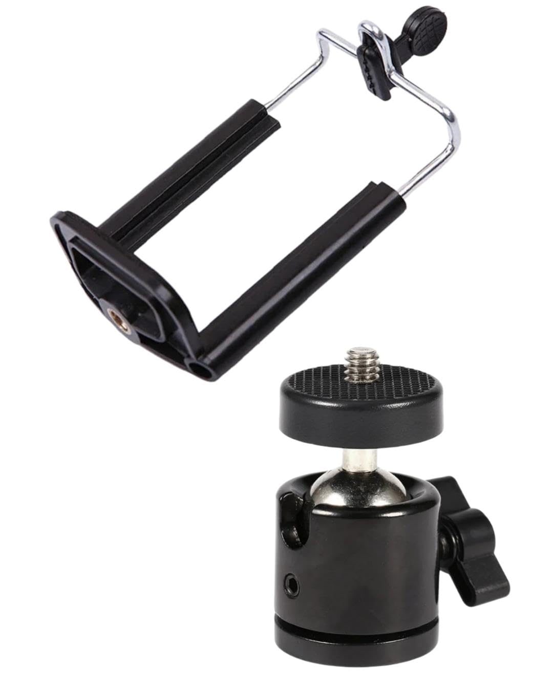 Kyrotech Telefon Tutucu Başlık, Tripod Başlığı, 360 Dönebilen Metal Tripod Mafsalı, Cep Telefon Tutucu, İphone, Samsung, Huawei, Uyumlu, Evrensel Tüm Telefonlara Uyumlu Kit
