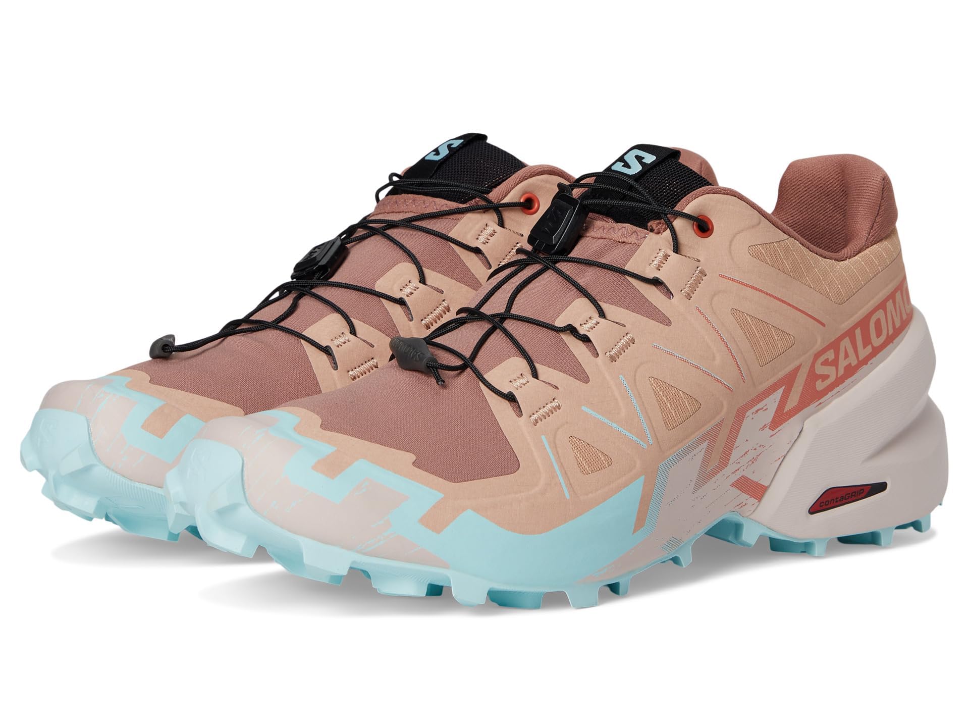 Salomon Speedcross 6 Kadın Sneaker, Maun Gülü/Sessiz Menekşe/Buzlu Aqua, 39 1/3 EU