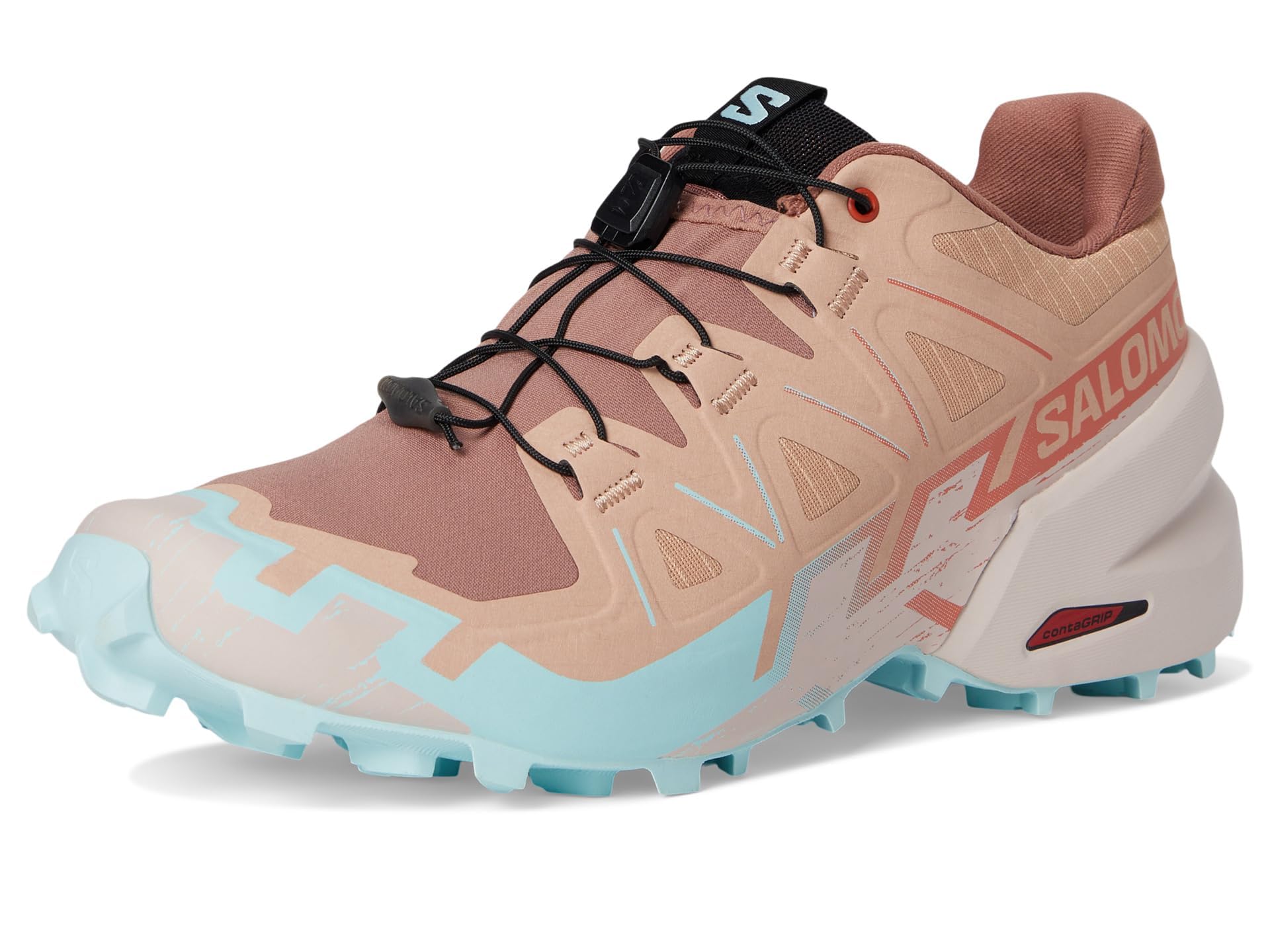 Salomon Speedcross 6 Kadın Sneaker, Maun Gülü/Sessiz Menekşe/Buzlu Aqua, 39 1/3 EU