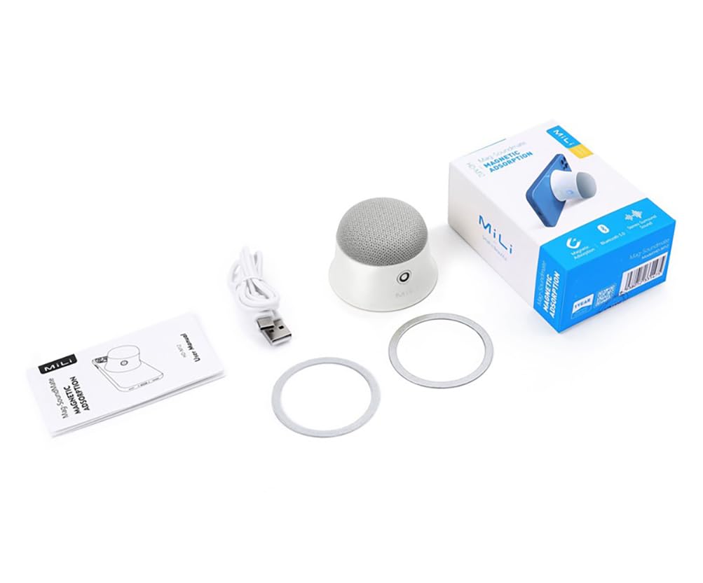 MiLi Mag-Soundmate MagSafe Uyumlu Mini Taşınabilir Bluetooth Hoparlör Beyaz