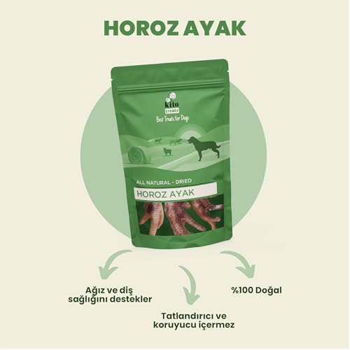 Kito Horoz Ayak Çiğnemelik Köpek Ödül Maması%100 Doğal, Glutensiz, Organik 100 gr (Dog Treat)