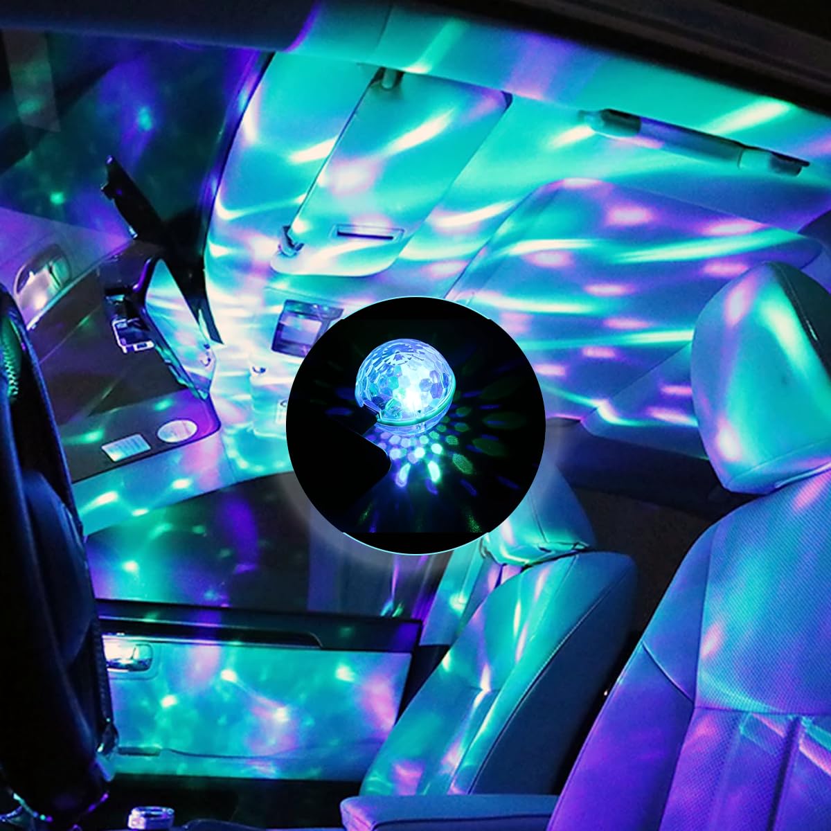 Disko topu parti ışığı RGB renk deseni müzik kontrollü iç ve dış mekan USB taşınabilir DJ Karakoe stroboskop sahne ışığı Düğün nişan doğum günü Led ambiyans atmosfer aydınlatması
