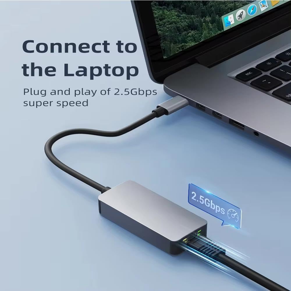 PrimeX PX-4752 Type C To Gigabit Ethernet, Type C to RJ45 10/100/1000/2500Mbps Gigabit İnternet Çevirici, TypeC to Ethernet Dönüştürücü Adaptör
