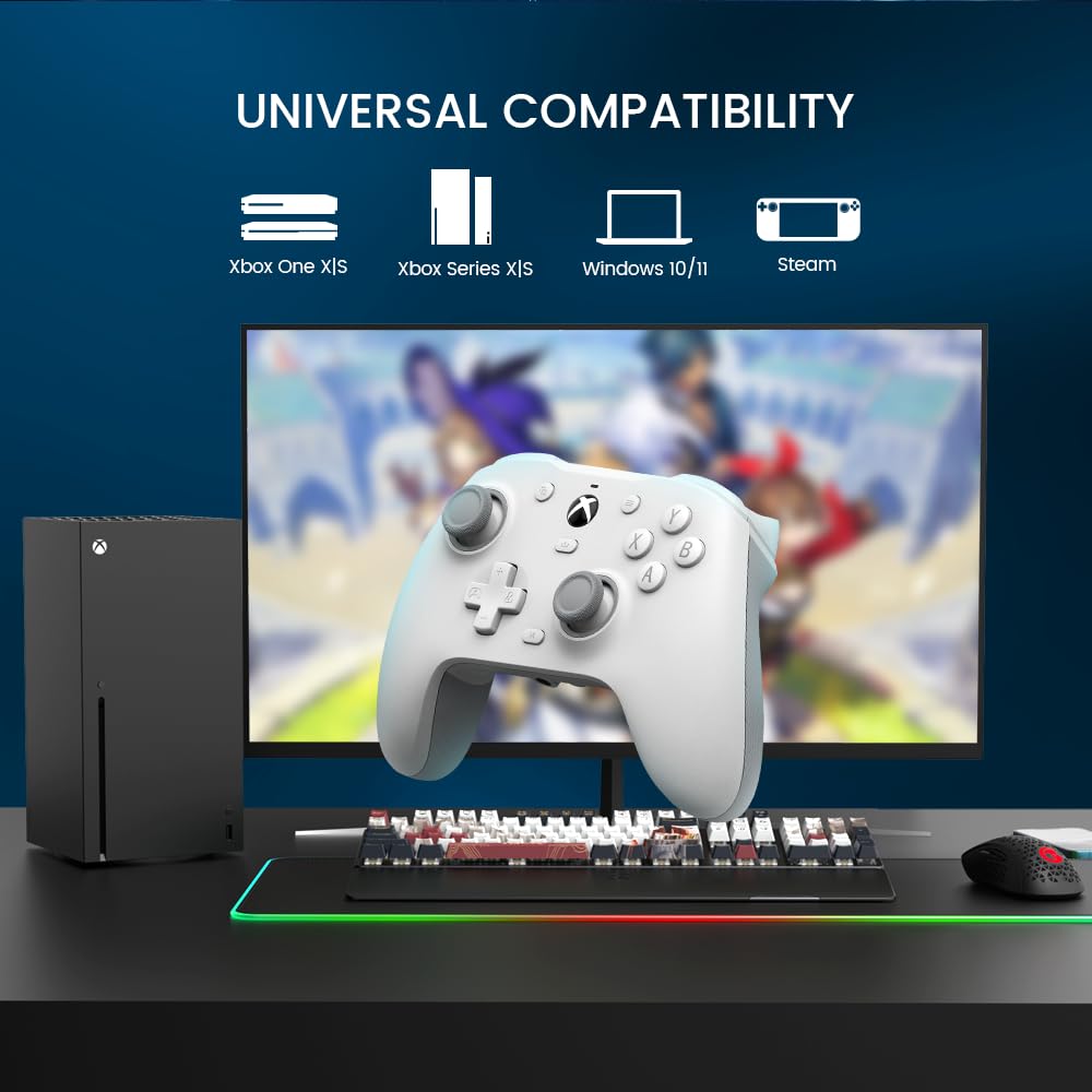 GameSir G7 HE Wired Xbox Controller, Officially licensed Controller for Xbox Series X|S, Xbox One, Windows 10|11, PC, Video Game Controller with Hall Effect Sticks (White)