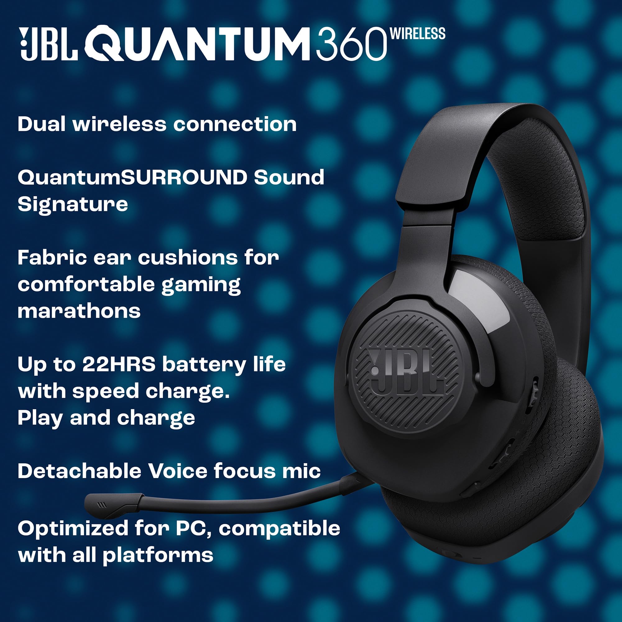 JBL Quantum 360,Gaming Kulaklık,Siyah