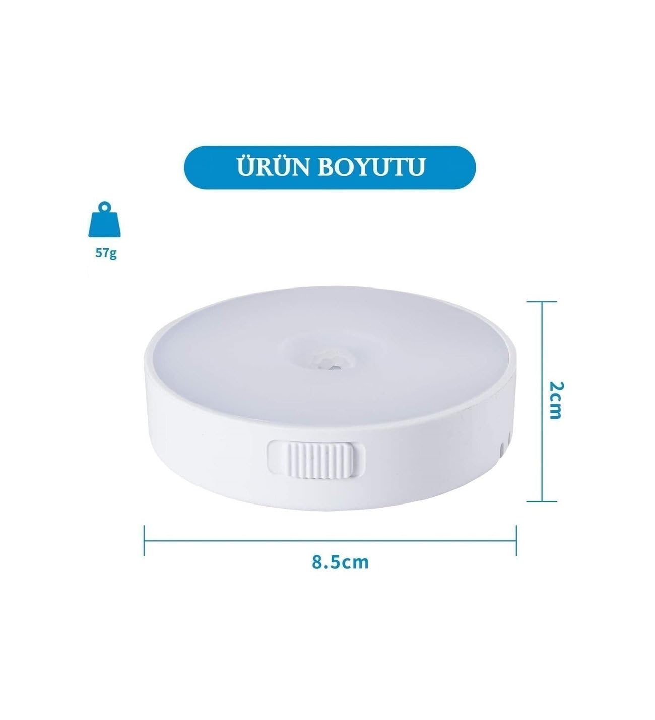 WellHise L02 2 Renkli Usb Şarjlı Mıknatıslı Hareket Sensörlü Gece Lambası, Koridor, Dolap İçi Aydınlatma Lambası