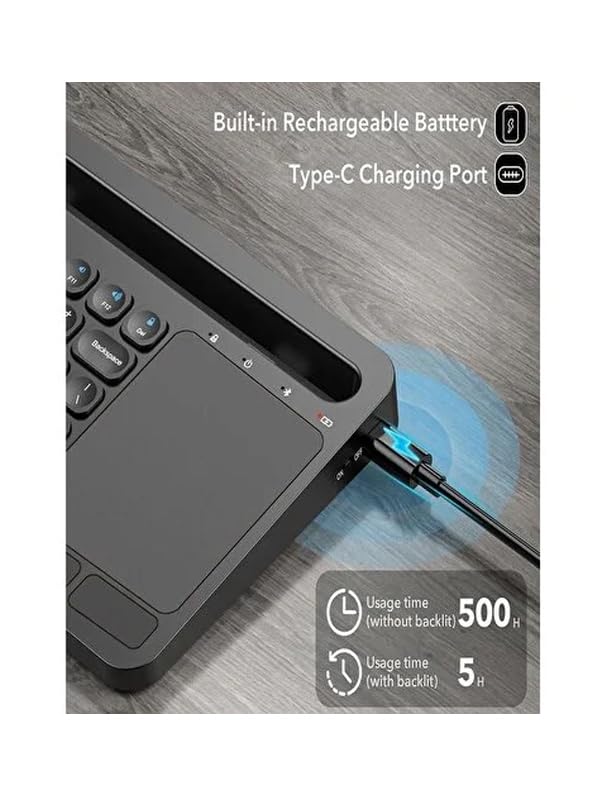 Coverzone Şarjlı Bluetooth TouchPad Klavye Dual Bağlantı Huawei MatePad 11.5 Uyumlu Hızlı ve Kolay Kablosuz Bağlantı Tablet ve Telefon ile Kullan Türkçe Q Klavye ZR731