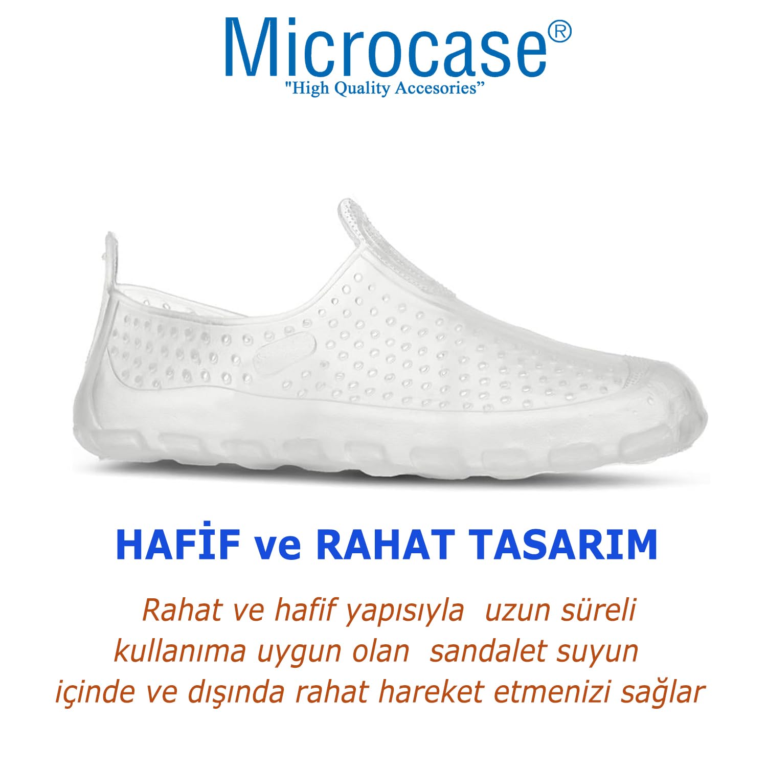 Microcase Unisex Kaymaz Taban Deniz Havuz Doğa Rafting Ayakkabısı Şeffaf Tasarım-AL4496 (Şeffaf, 36-37)