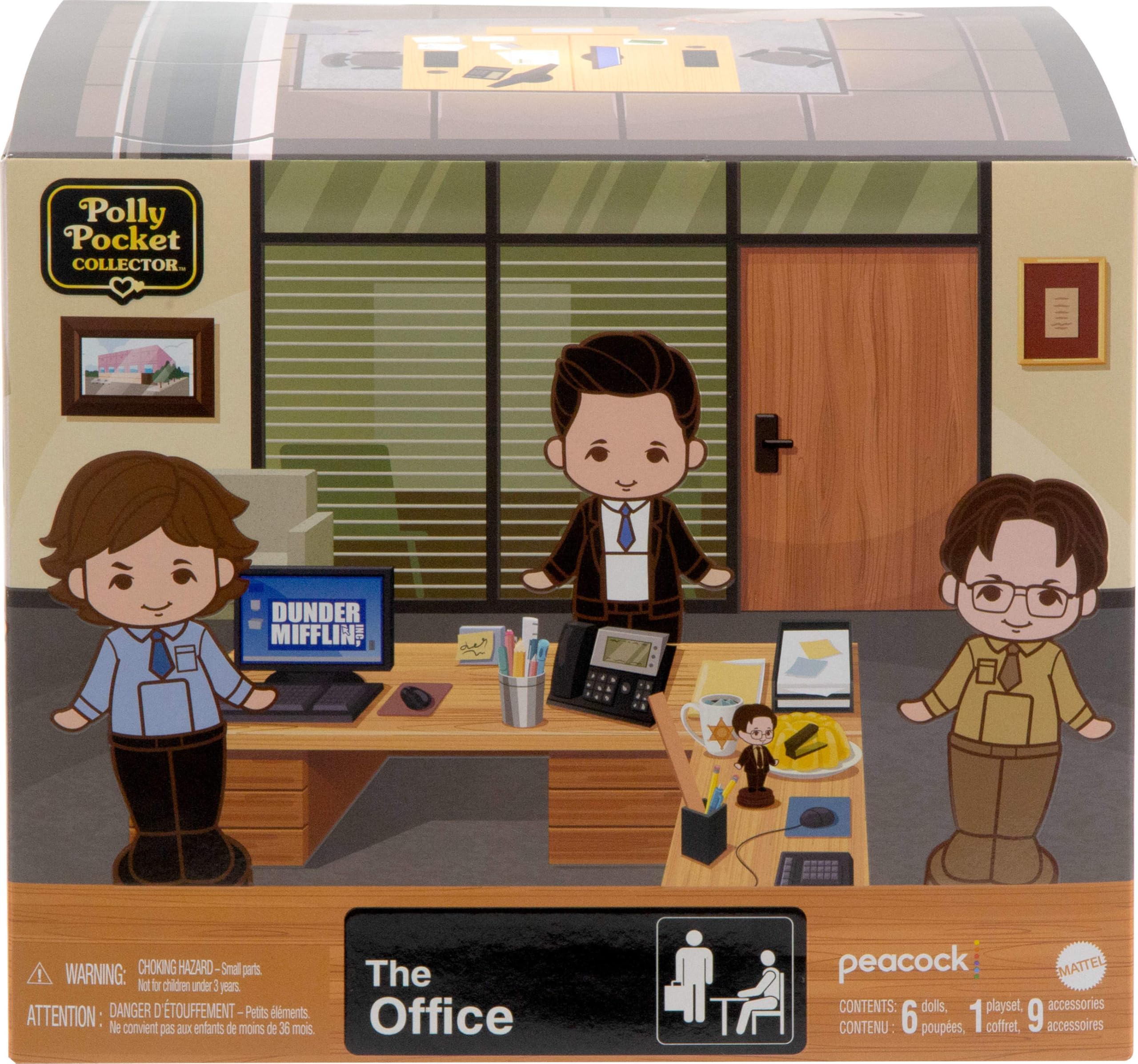 Polly Pocket ve The Office mini oyun seti, 6 karakter figürü ve 9 aksesuar, koleksiyona uygun Partnership oyuncağı, kupa bardak şeklinde, JCC19