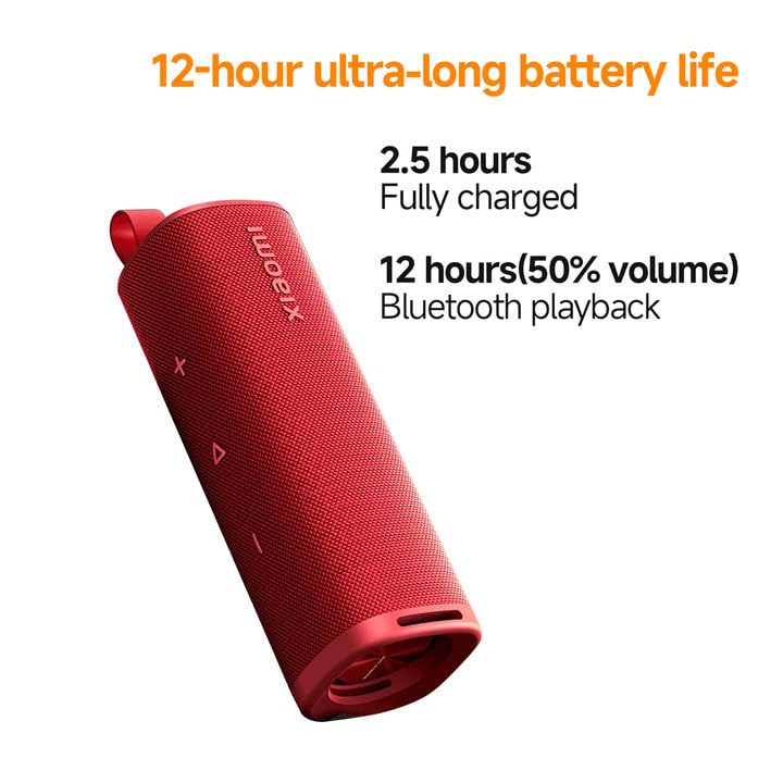 Xiaomi Taşınabilir Bluetooth Hoparlör (30W), Ses, Gerçek Kablosuz Stereo, Bluetooth 5.4, IP70 Su Geçirmez, Uzun Süreli Oynatma, Kırmızı
