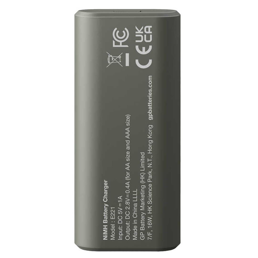 GP E221 USB Pil Şarj Cihazı 2 Adet 2600mAh AA Kalem Pilli Set