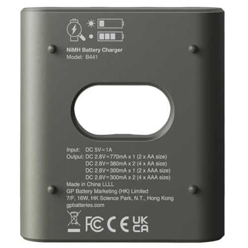 GP B441 USB ŞARJ CİHAZI (Pilsiz Model) 4 Kanallı hem AA hemde AAA şarjlı piller için