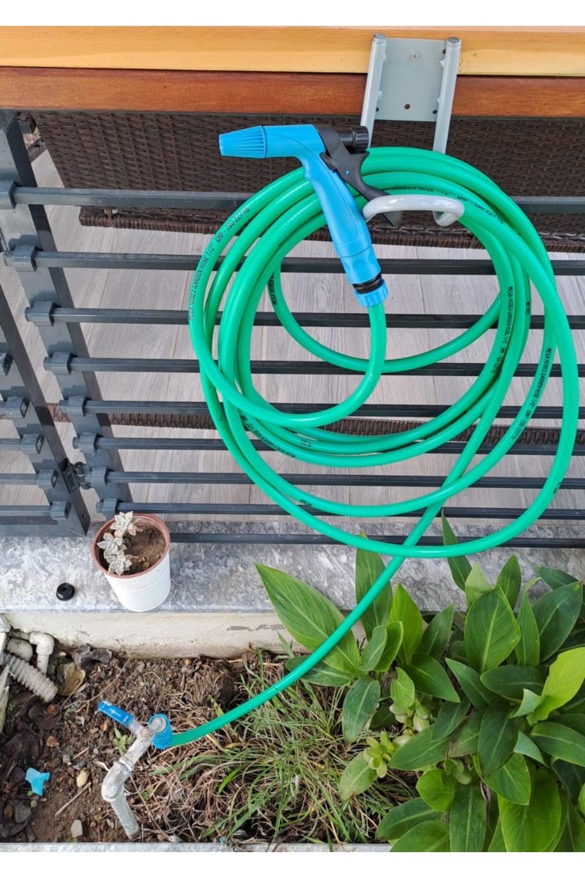 Depolife Bahçe Sulama Hortum Seti Sarma Aparatı Tabanca Fıskiye Yağmurlama Başlık Bağlatı Kaplin Seti