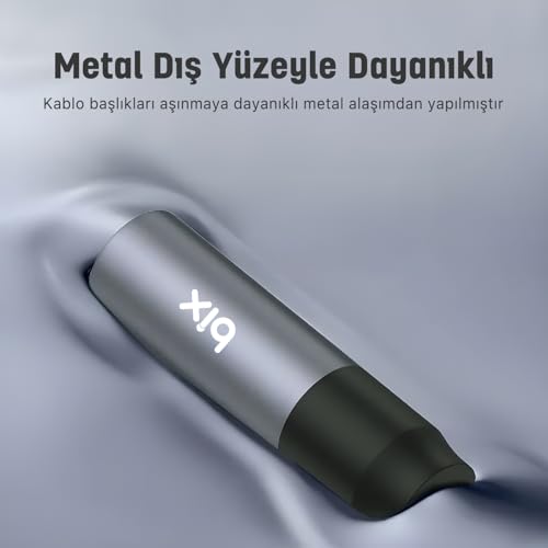 Bix BXAU3C Hi-Fi 3.5mm Örgülü Aux Ses Kablosu 24K Altın Kaplama, Araç Ses Sistemi, TV, Hoparlör, Kulaklık, Dayanıklı ve Esnek Ses Kablosu 1.5 Metre