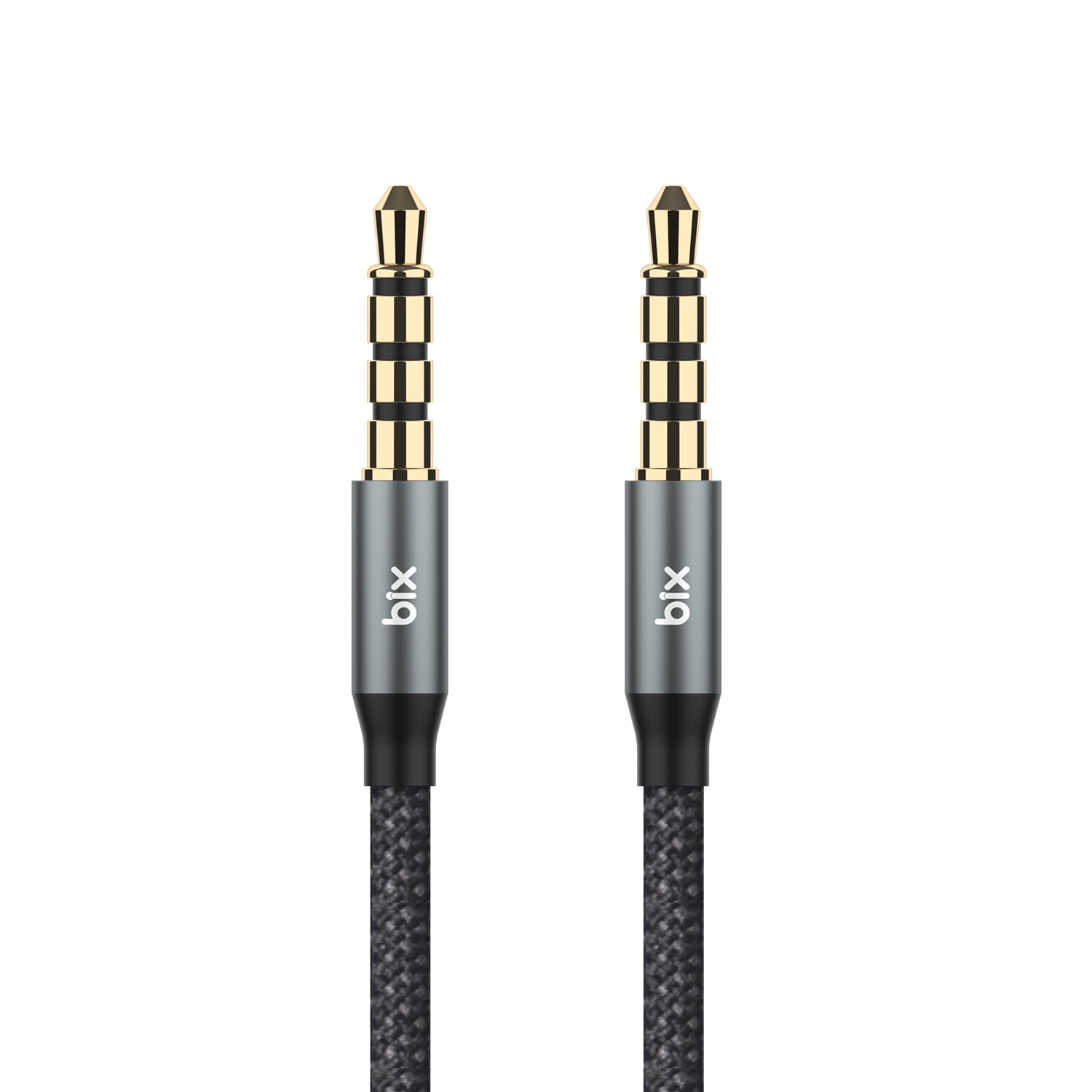 Bix BXAU3C Hi-Fi 3.5mm Örgülü Aux Ses Kablosu 24K Altın Kaplama, Araç Ses Sistemi, TV, Hoparlör, Kulaklık, Dayanıklı ve Esnek Ses Kablosu 1 Metre