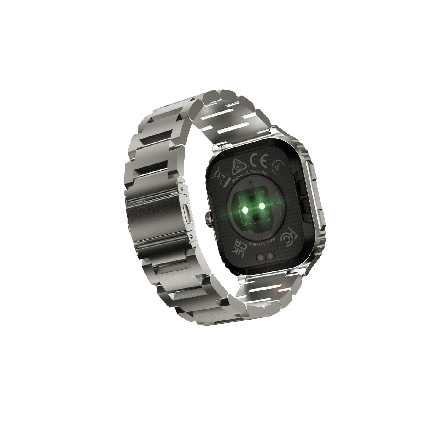 HiFuture Ultra3 PRO Bluetooth 5.3 AMOLED Ekran IP68 Su Geçirmez 2.04 inç Arama Özellikli iOS & Android Uyumlu Nabız Spor Kan Oksijen Takibi 52mm Akıllı Saat Gümüş