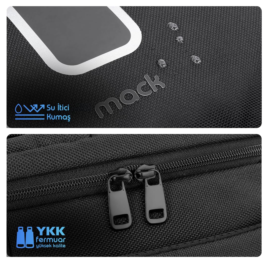 Mack Explor Eco MCE-1205 34L El Bagajı Seyahat Sırt Çantası, 17.3 inç Laptop Sırt Çantası, Su Geçirmez Kabin Boy Sırt Çantası, Çevre Dostu, Reflektörlü Hafta sonu Çantası