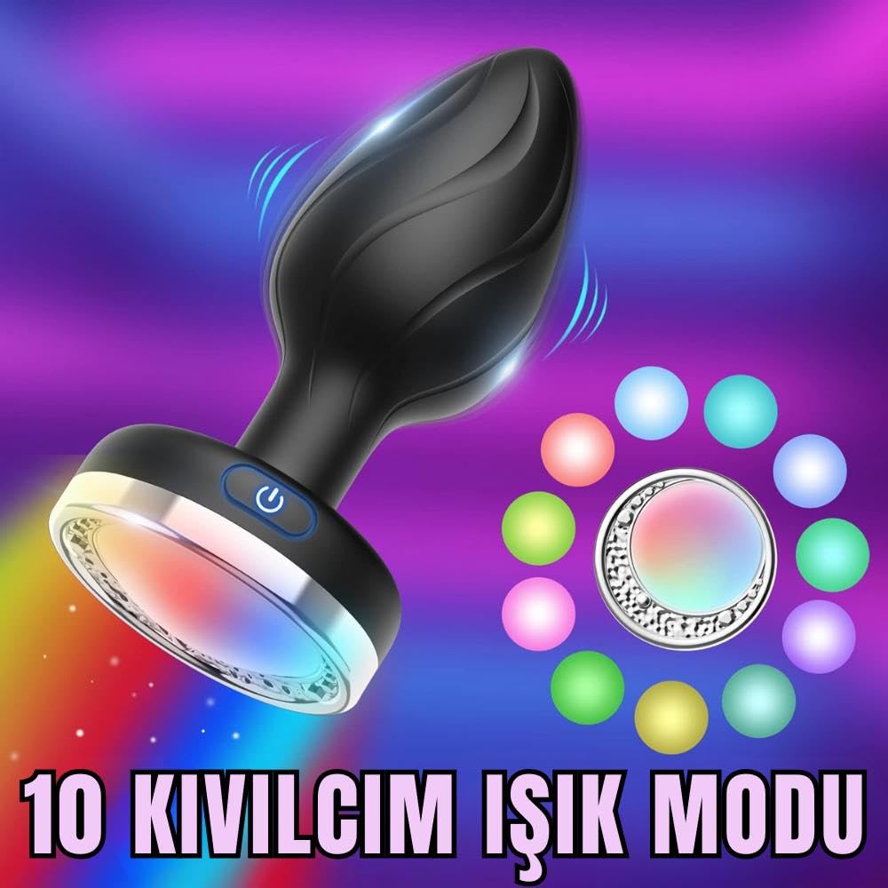 Kablosuz Giyilebilir Işıklı But Plug Titreşimli Şarjlı Gizli Kargo