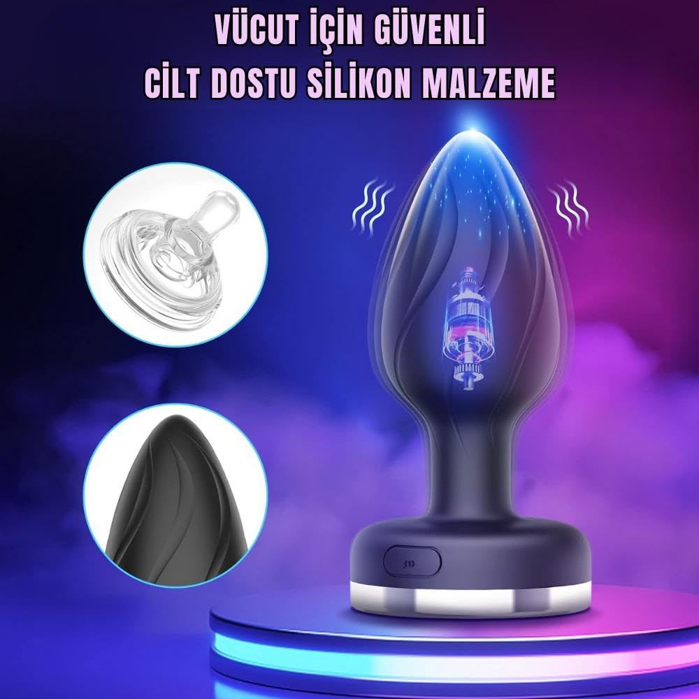 Kablosuz Giyilebilir Işıklı But Plug Titreşimli Şarjlı Gizli Kargo